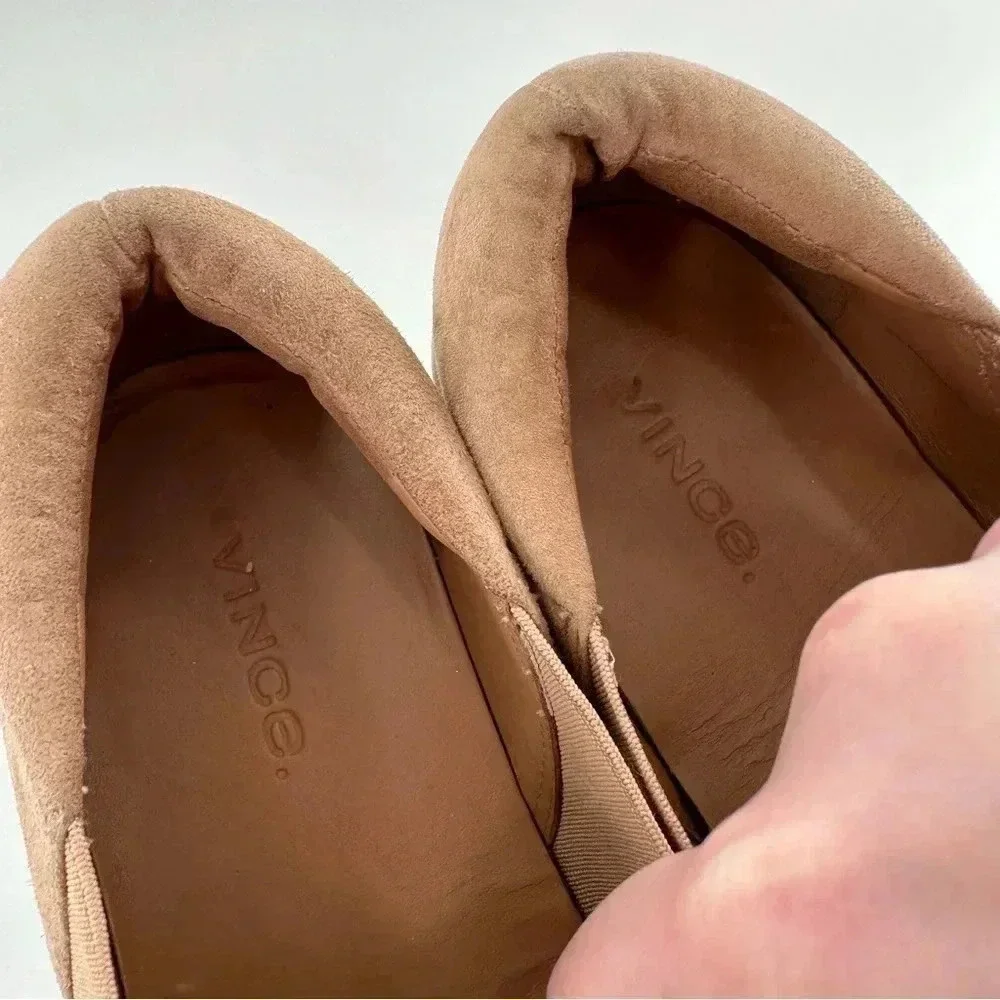 Vince womens Wilden flats size 5.5 35.5 beige suede chunky flatform Espadrilles